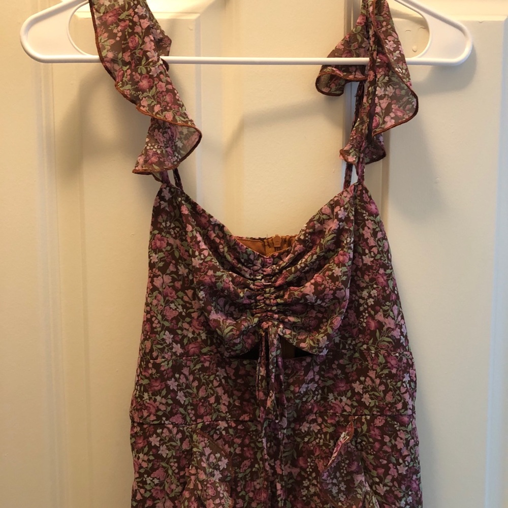 Brown Floral Midi Dress - Picture 5 of 8